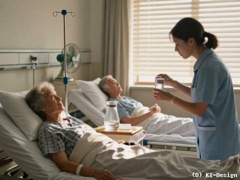 Hitze erhöht Flüssigkeitsmangel-Risiko für Demenzpatienten im Krankenhaus: Studie warnt vor Alarmierenden Folgen bei Temperaturen über 30 Grad.